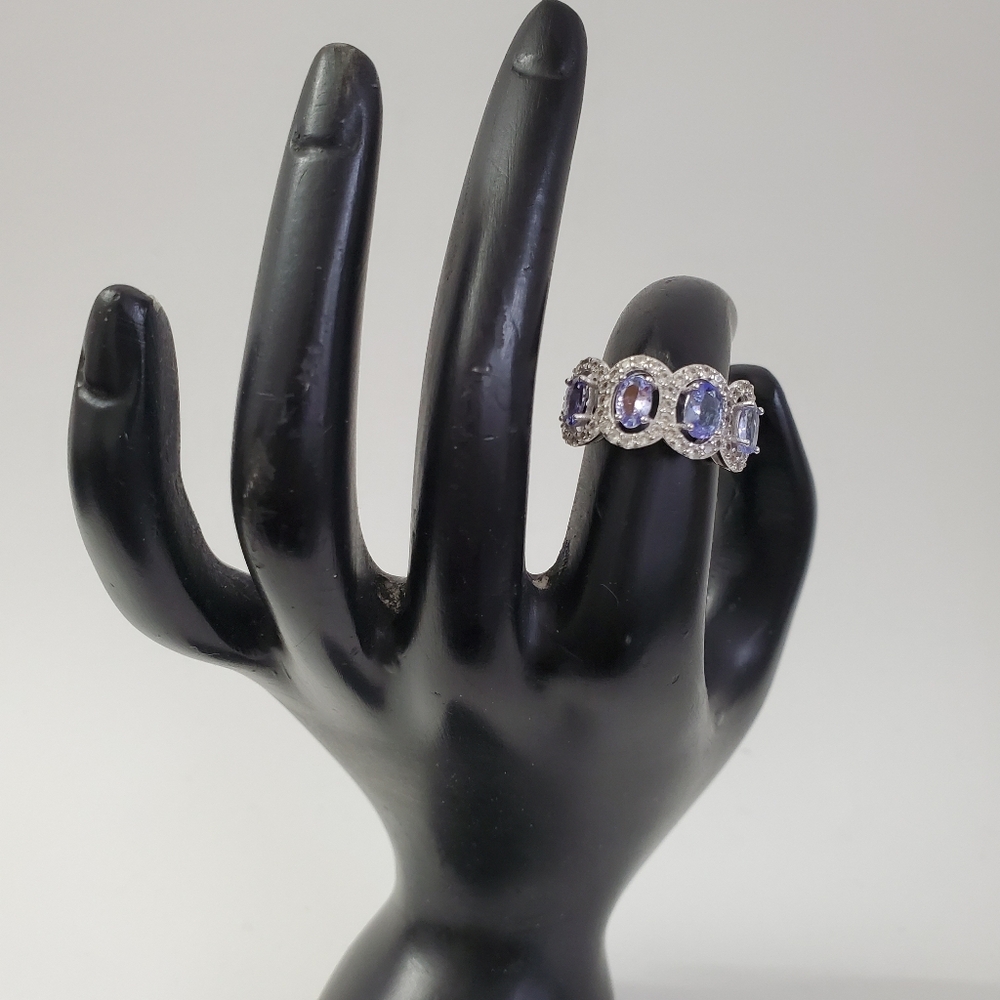 Twilight Symphony Sterling Silver 925 Tanzanite Ring - Picture 11 of 13
